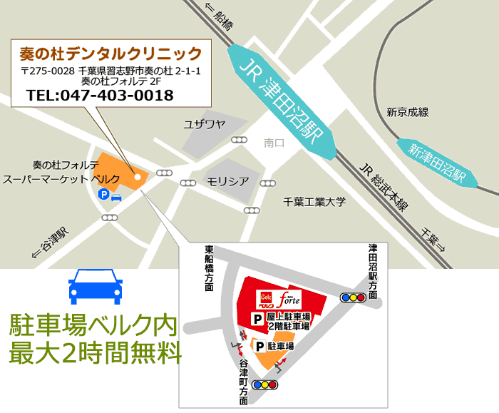 津田沼駅南口周辺地図